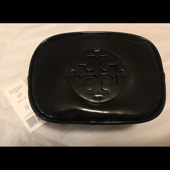 Tory Burch Handbags - Tory Burch Black Sm. Stacked Patent Cosmetic Case